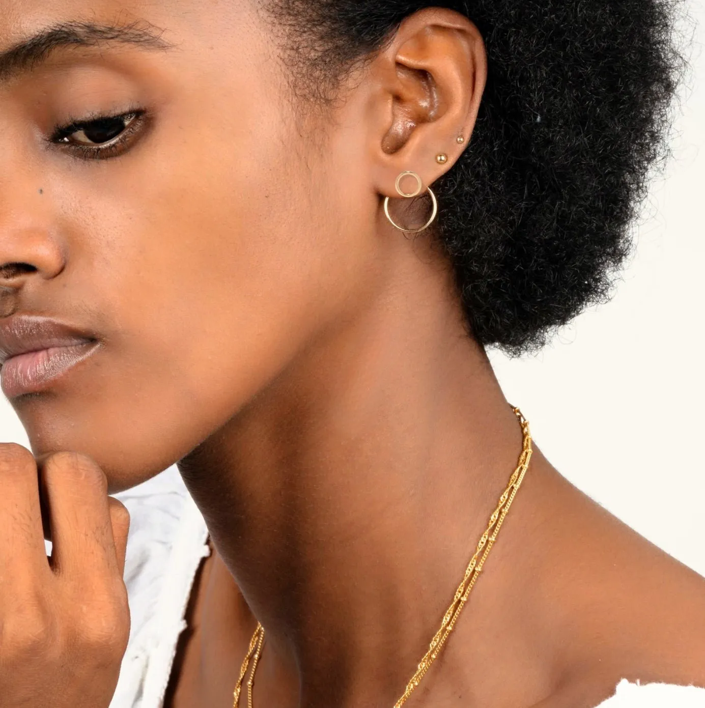 Circle Studs   Ear Jacket