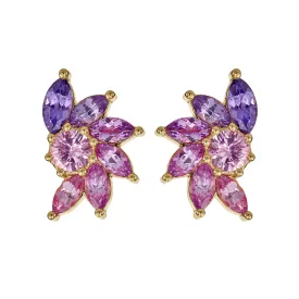 Clematis Lilac Sapphire Stud Earrings