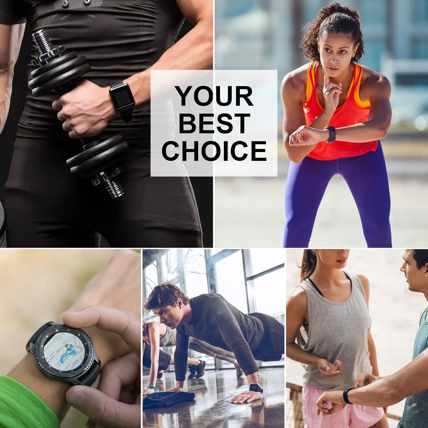 cobee Silicone Watch Bands, Quick Release Waterproof Soft Rubber Replacement Straps with Silver Plated Stainless Steel Buckle Smart Watch Straps Sport Watchbands for Men Women