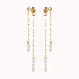 Cordelia Double Pearl Drop Earrings