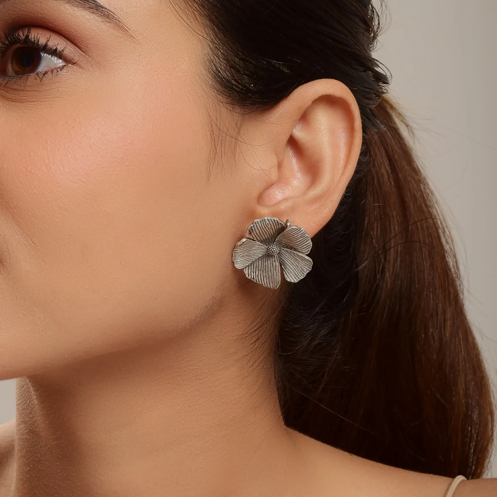 Cosmos Flower Studs