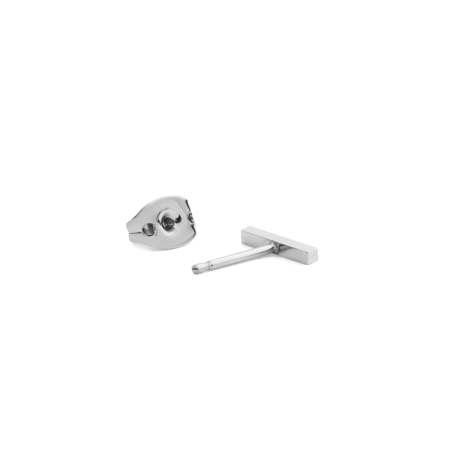 Crystal Bar Stud Silver