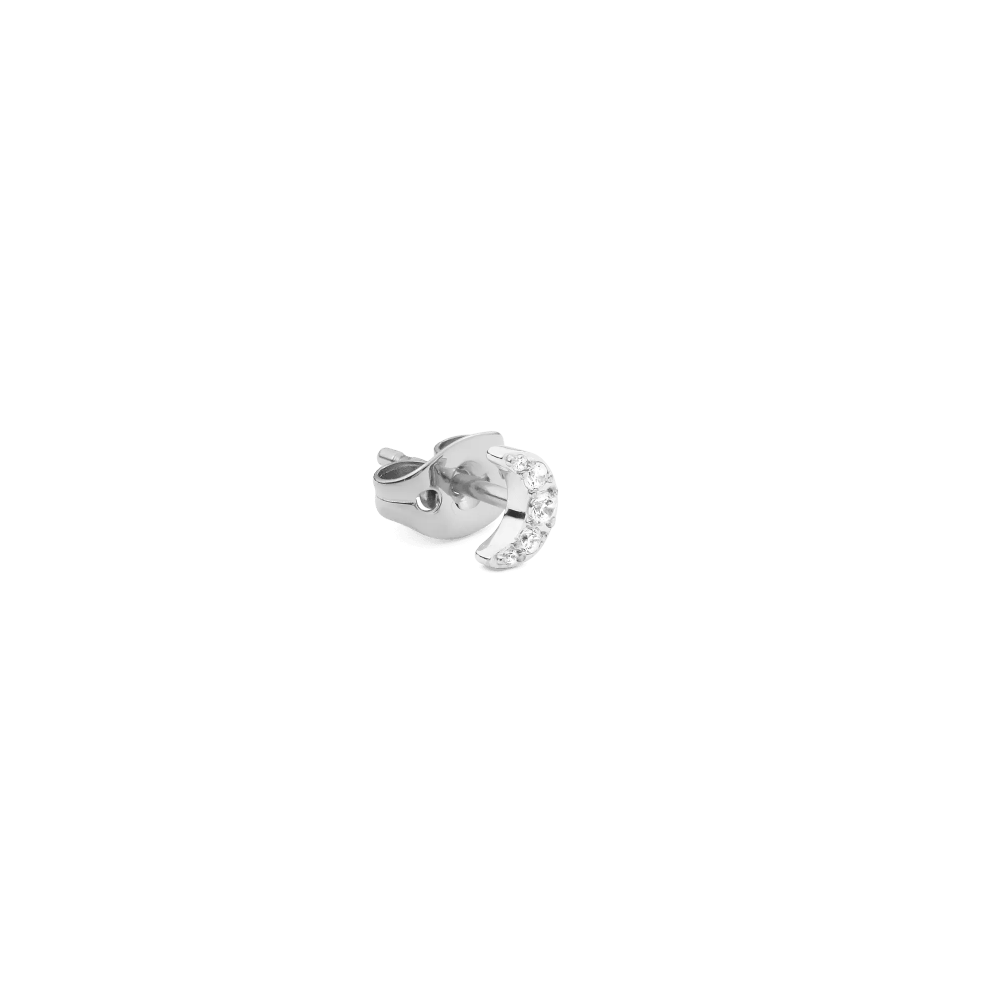 Crystal Moon Stud Silver