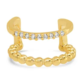 CZ Gold Ridged Ear Cuff