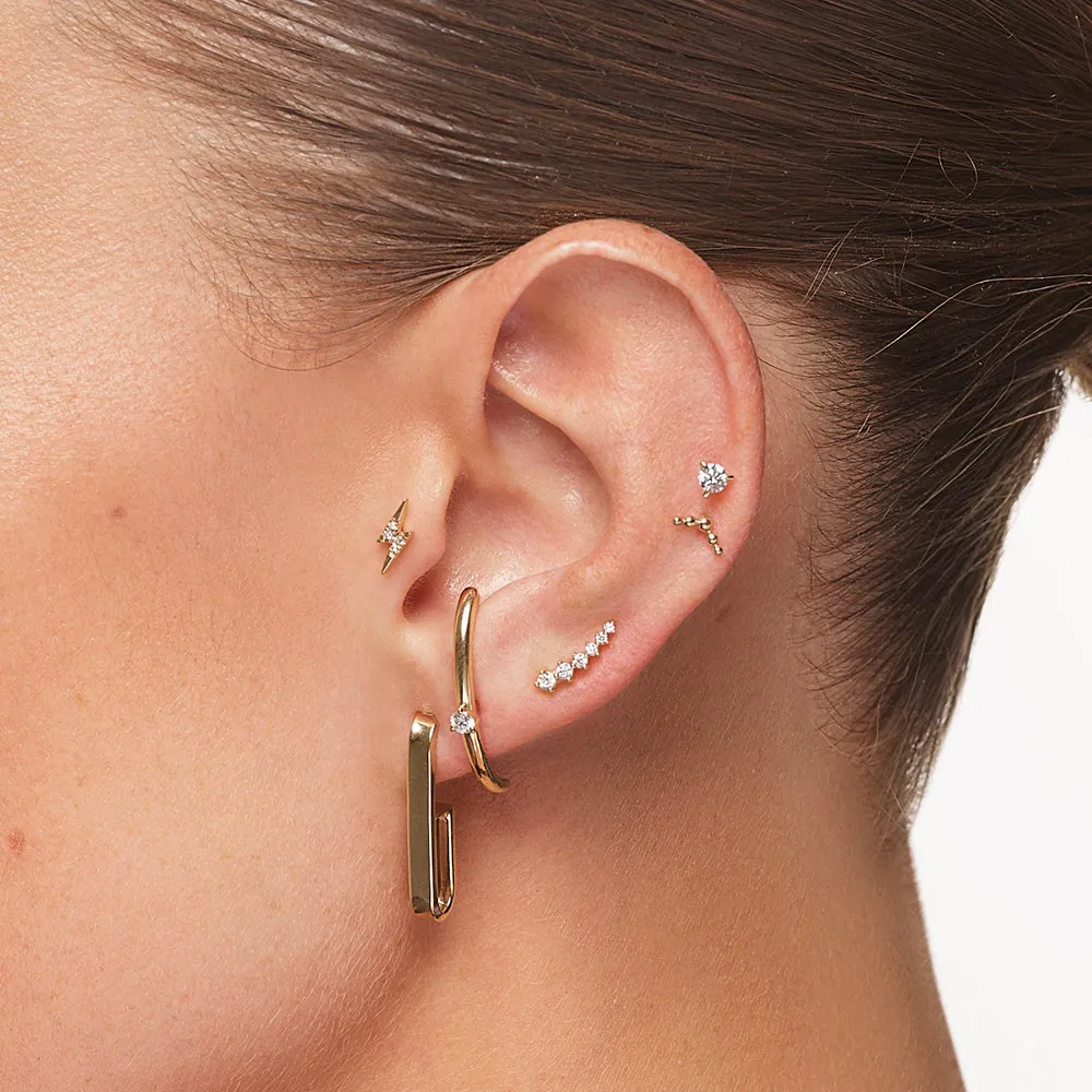 Diamond Climber Stud Earrings in 10k Gold