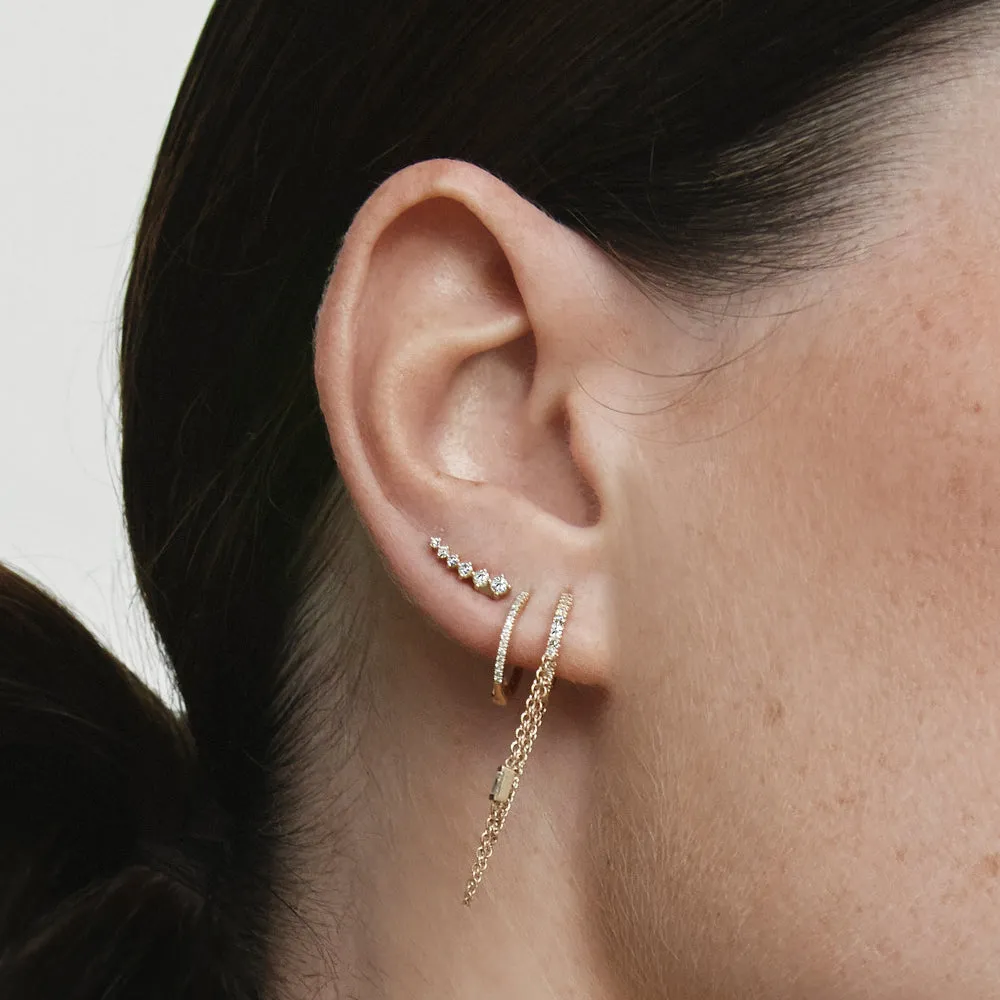 Diamond Climber Stud Earrings in 10k Gold
