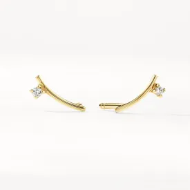 10k Gold Diamond Bar Stud Earrings