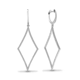 DIAMOND DROP EARRINGS IN 9K WHITE GOLD