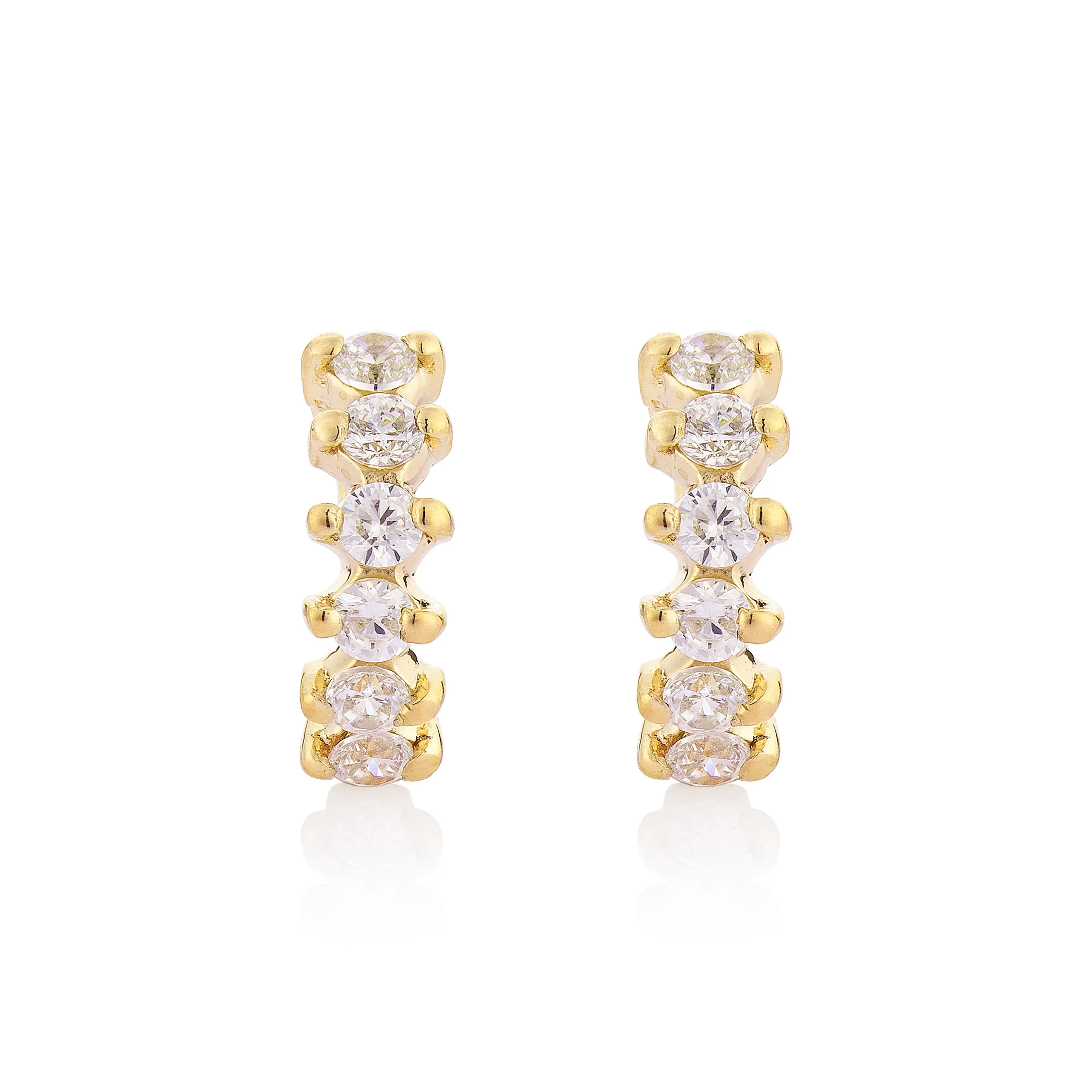 Diamond hoop Earrings - Gold