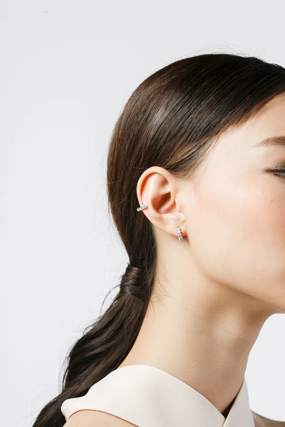 Diamond hoop Earrings - Gold
