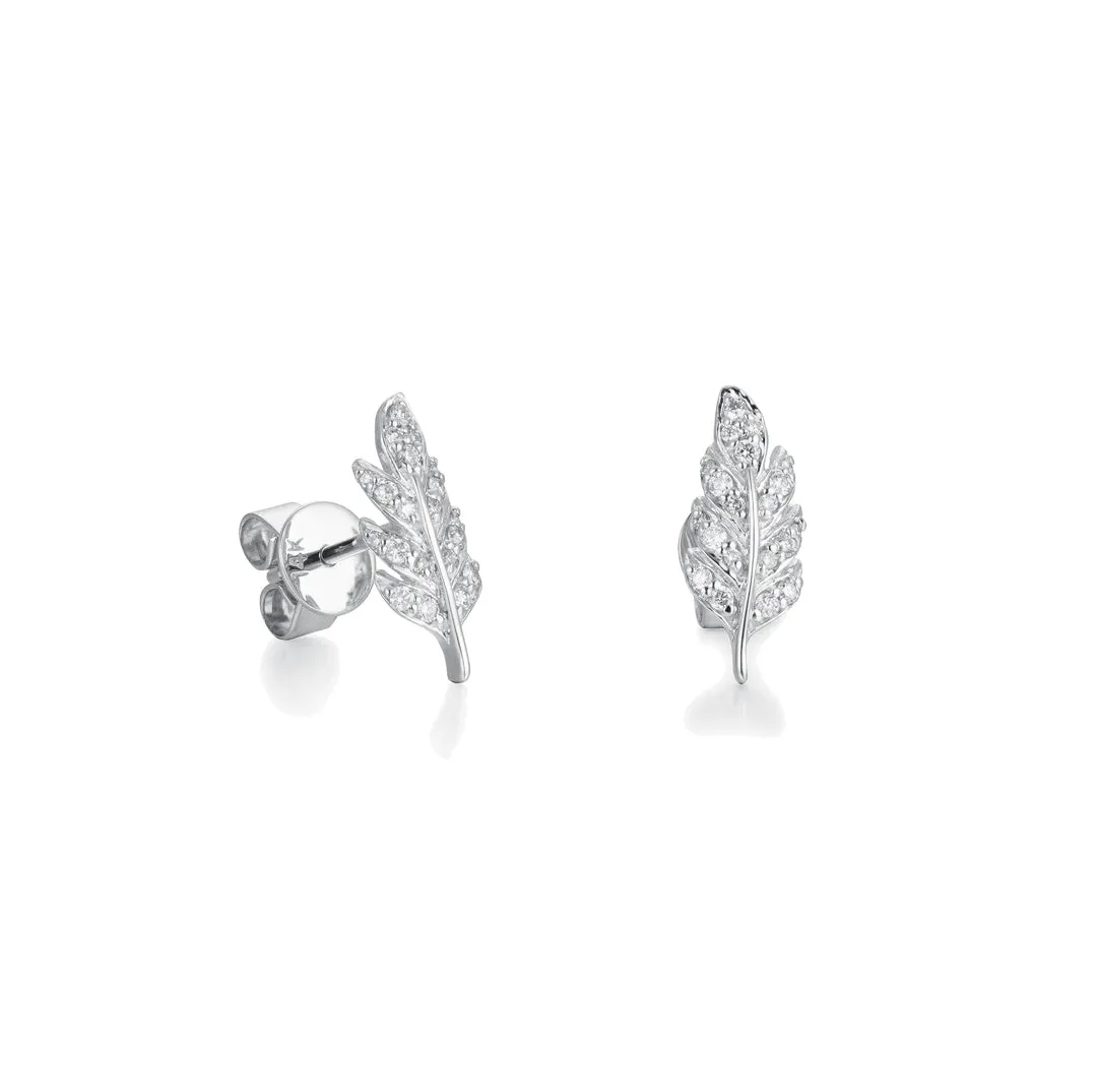 Diamond Leaf Earrings