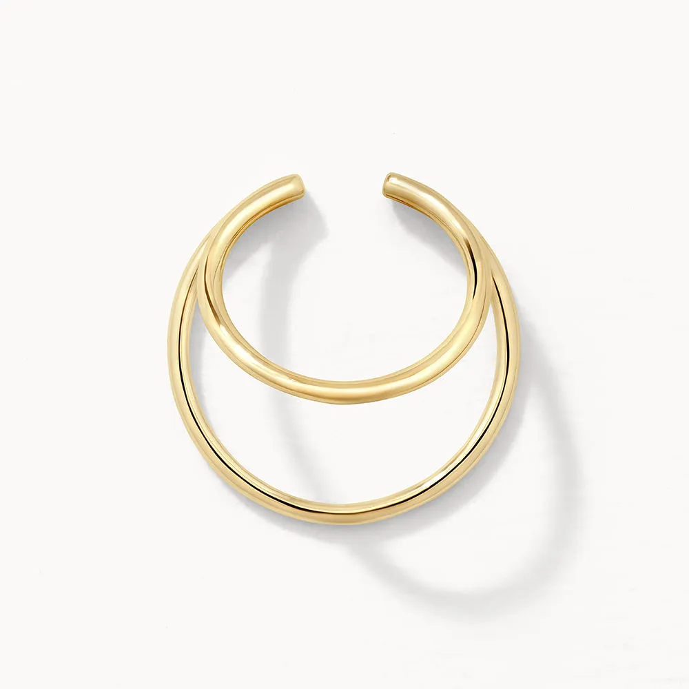 Double Band Single Ear Cuff in 10k Gold