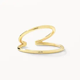 Double Band Single Ear Cuff in 10k Gold