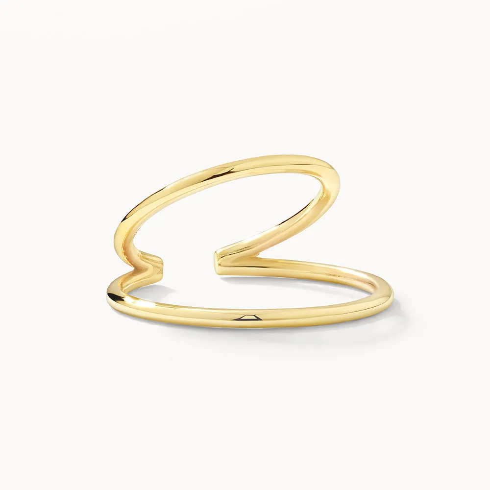 Double Band Single Ear Cuff in 10k Gold