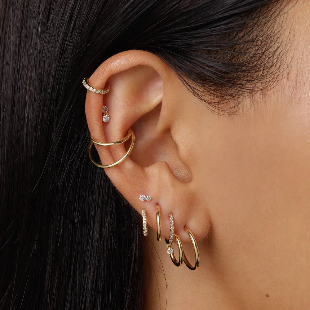Double Band Single Ear Cuff in 10k Gold