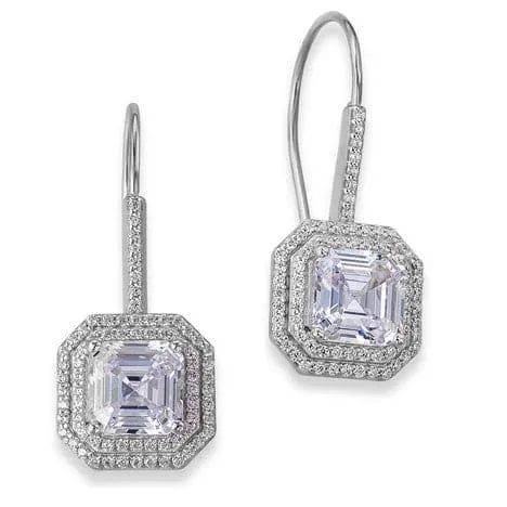 Double Halo Asscher  Drops