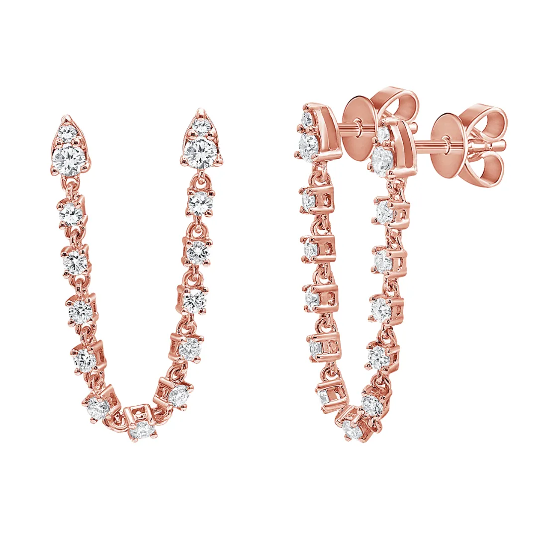 Double Pear Diamond Chain Piercing