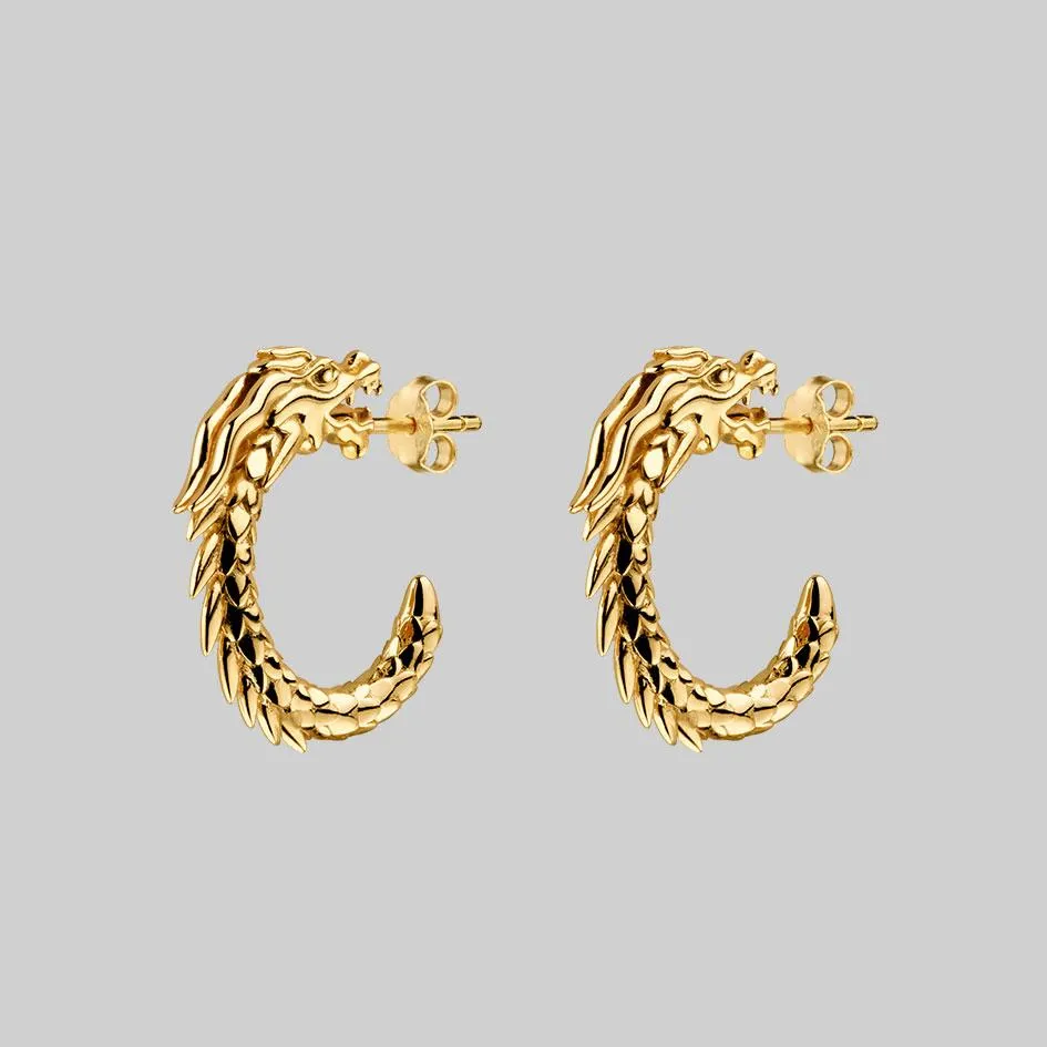 DRAKE. Dragon Hoop Earrings - Gold