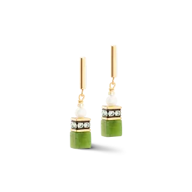 Earrings GeoCUBE® Fusion Precious Pearl Mix gold-green