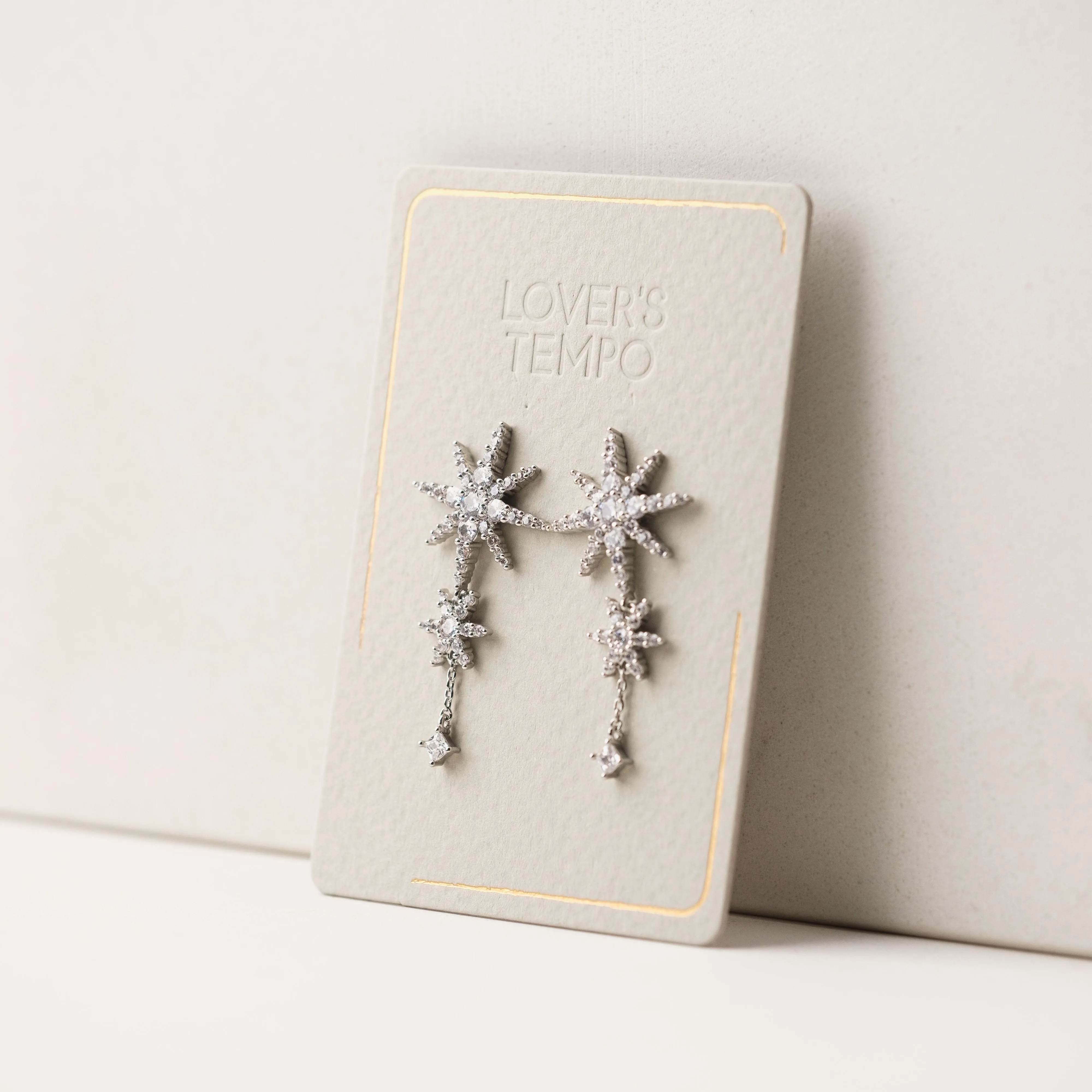 Etoile Star Drop Earrings Silver