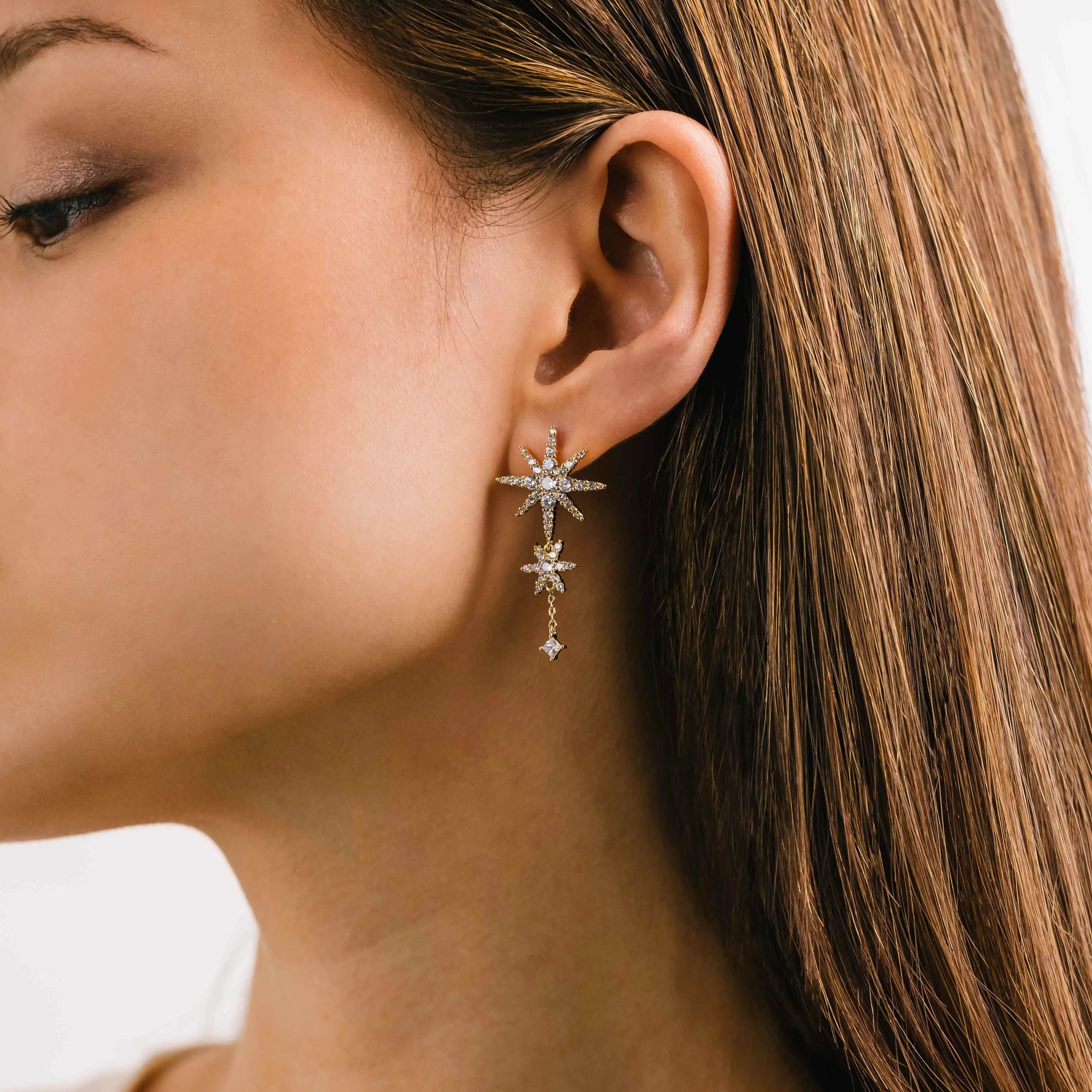 Etoile Star Drop Earrings Silver