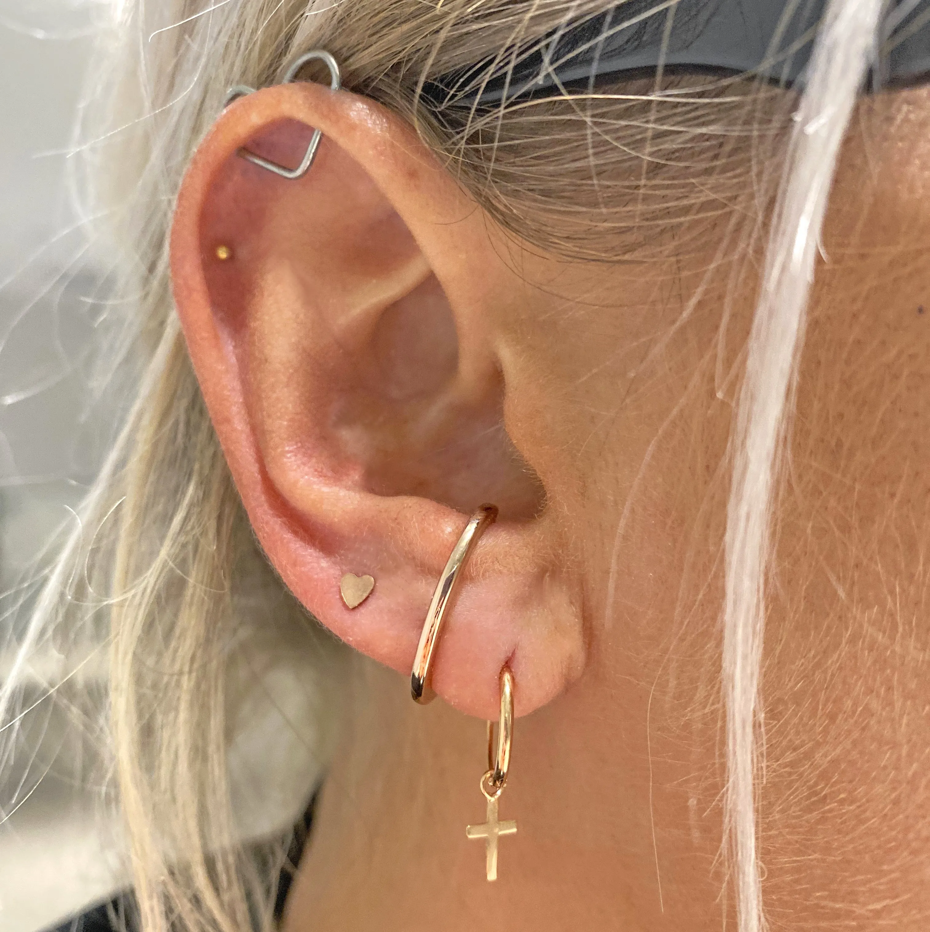 Faith Cross Hoop Earrings