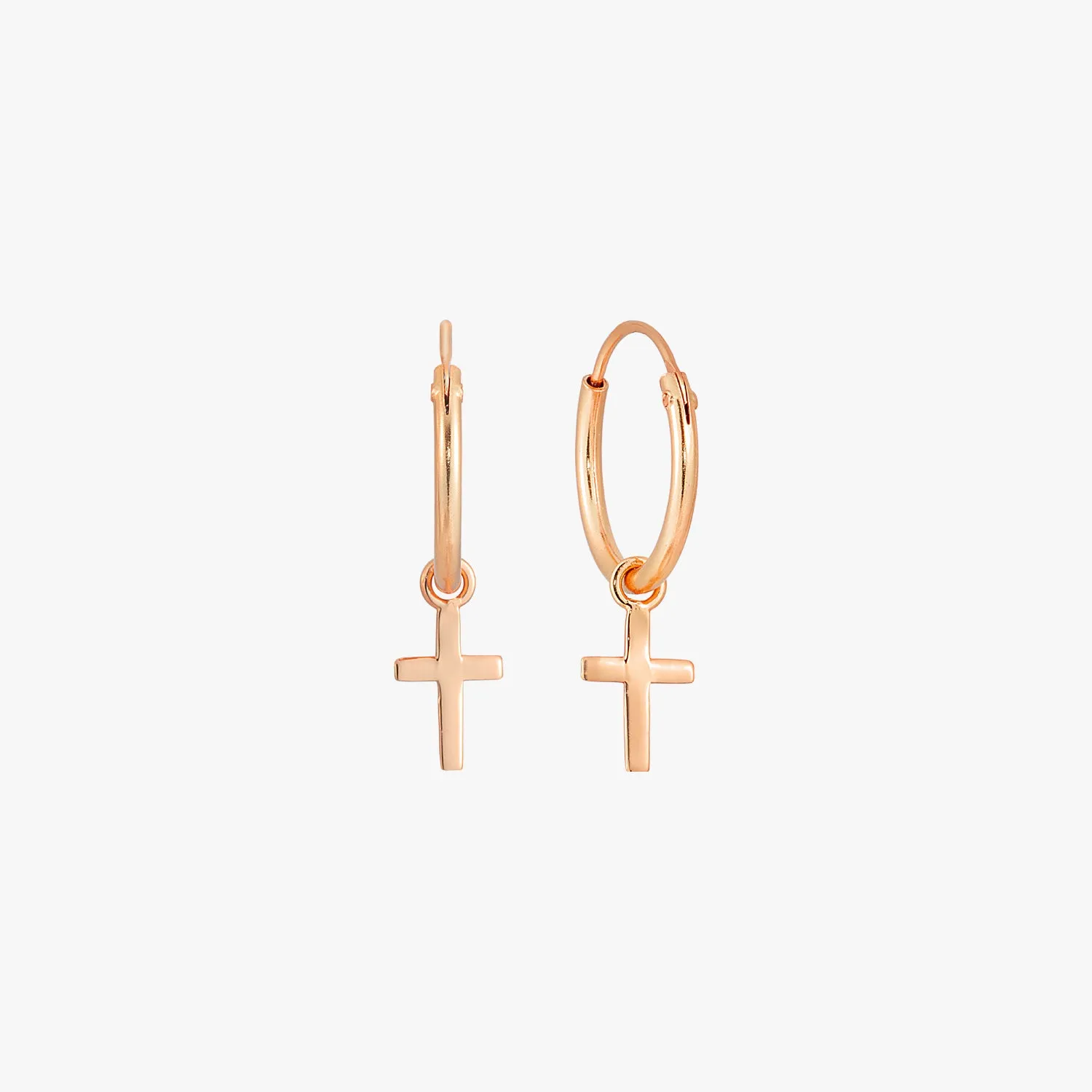Faith Cross Hoop Earrings