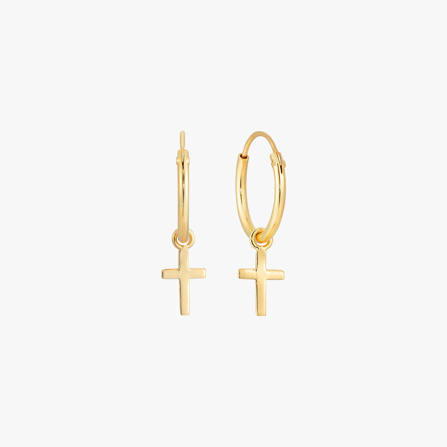 Faith Cross Hoop Earrings