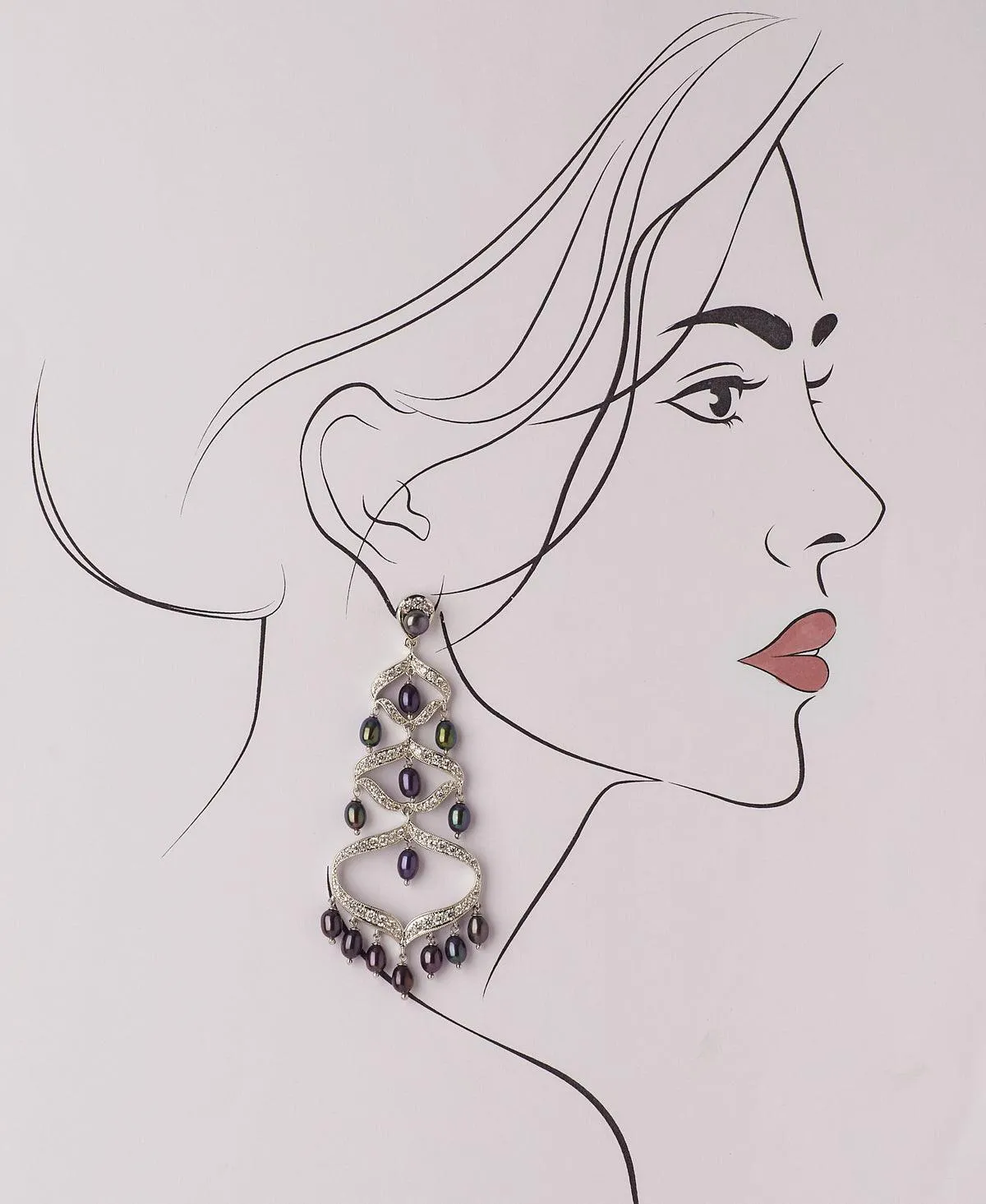 Elegant Faiza Regal Chandeliers Earrings - Luxurious Sparkling Drop Earrings for Special Occasions