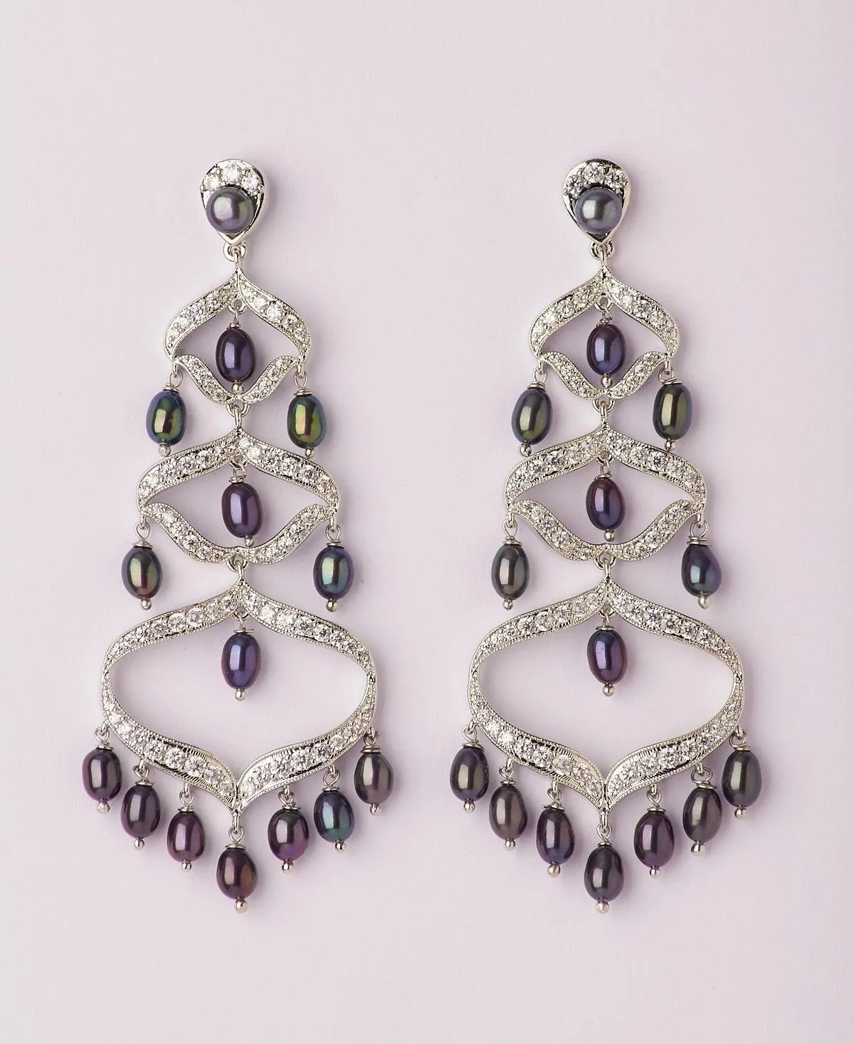 Elegant Faiza Regal Chandeliers Earrings - Luxurious Sparkling Drop Earrings for Special Occasions