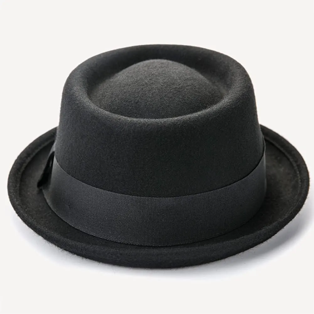 Fedora Hat for Men Women,100% Wool Felt Pork Pie Hat Classic Winter Autumn Jazz Cap