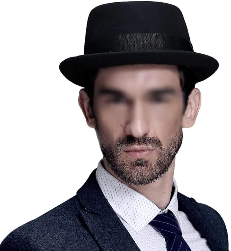 Fedora Hat for Men Women,100% Wool Felt Pork Pie Hat Classic Winter Autumn Jazz Cap