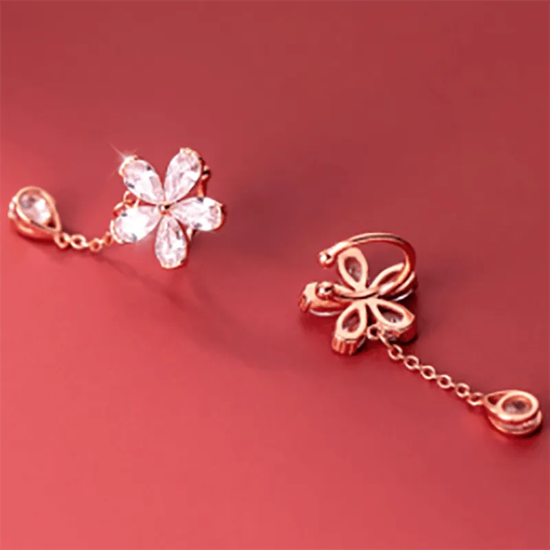 Floral Clip-on Huggie Ear Cuffs