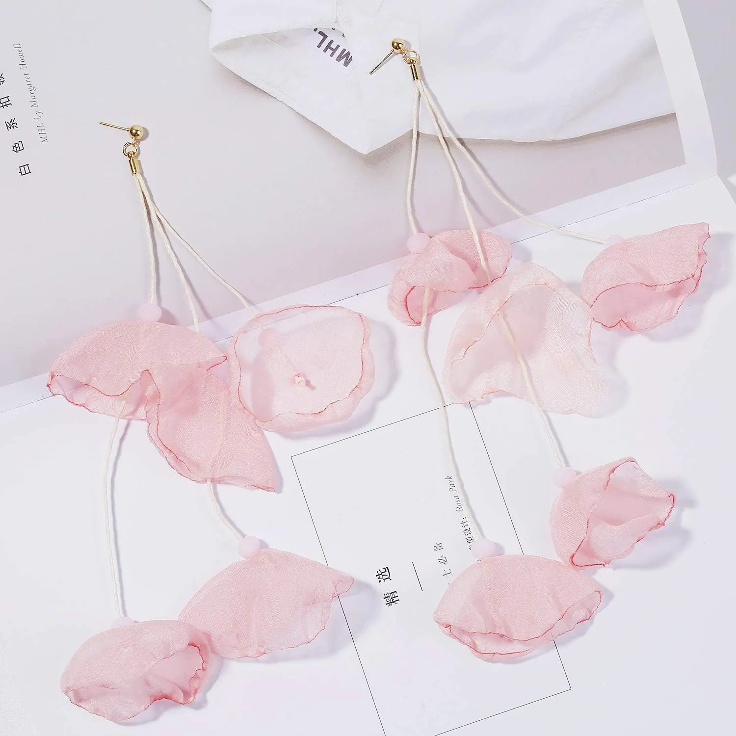 Flower Earrings for Women,Cute Floral Tassel Earrings Boho Flower Dangle Earrings Summer Refreshing Floral Idyllic Holiday Earring Bridal Party Wedding Accessories