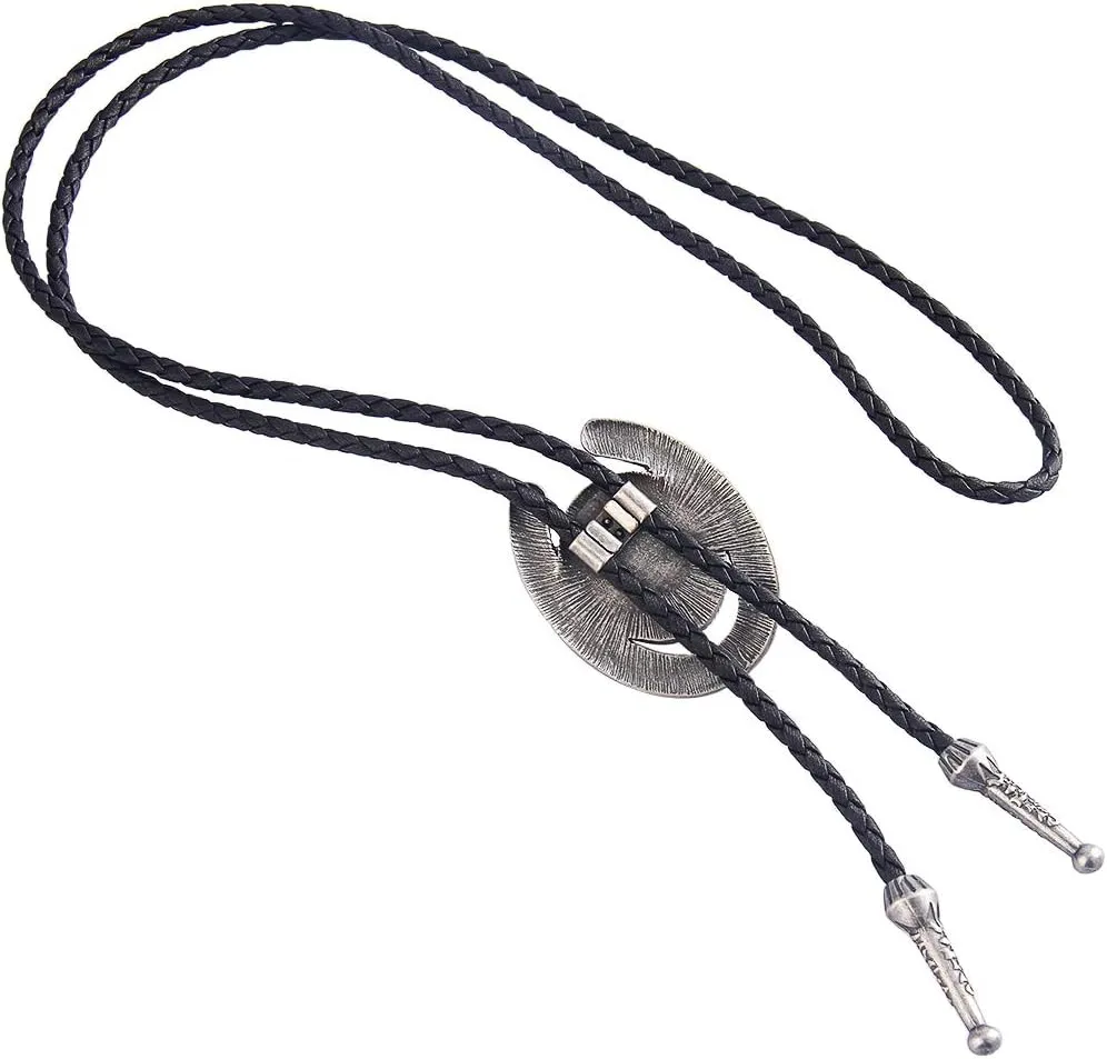 GelConnie Bolo Tie for Men Western Leather Necktie Letter Mens Bolo Ties Jewelry Native American Bolo Tie for Women