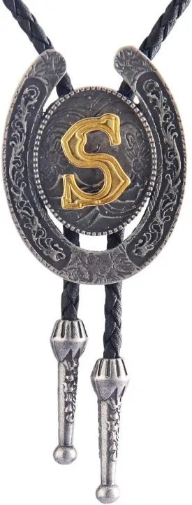 GelConnie Bolo Tie for Men Western Leather Necktie Letter Mens Bolo Ties Jewelry Native American Bolo Tie for Women