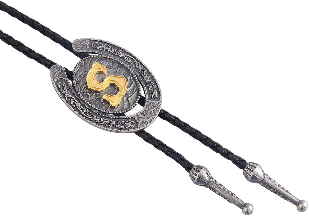 GelConnie Bolo Tie for Men Western Leather Necktie Letter Mens Bolo Ties Jewelry Native American Bolo Tie for Women