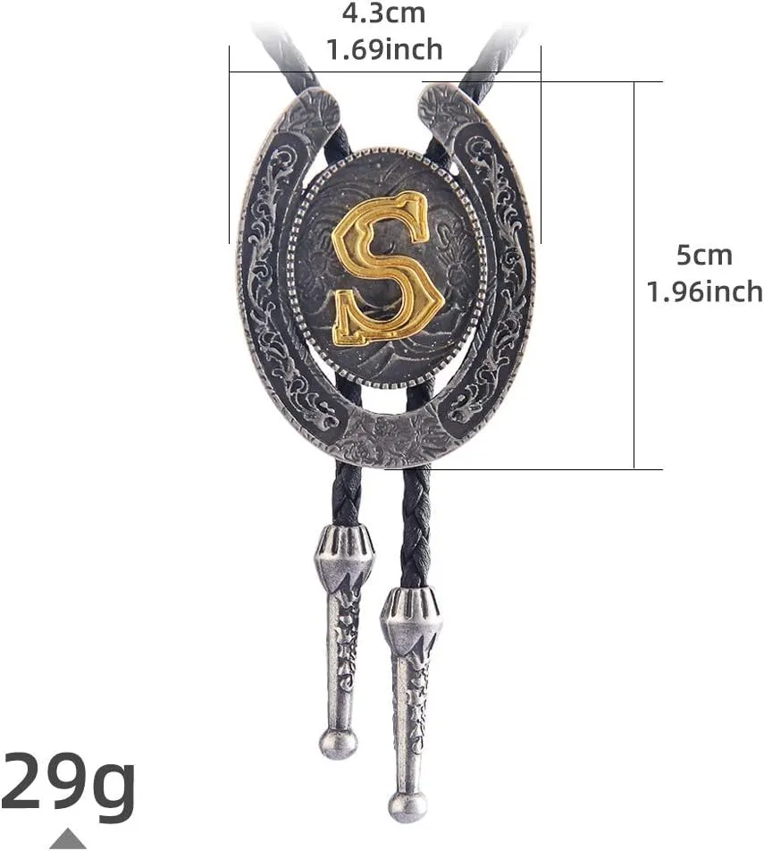 GelConnie Bolo Tie for Men Western Leather Necktie Letter Mens Bolo Ties Jewelry Native American Bolo Tie for Women