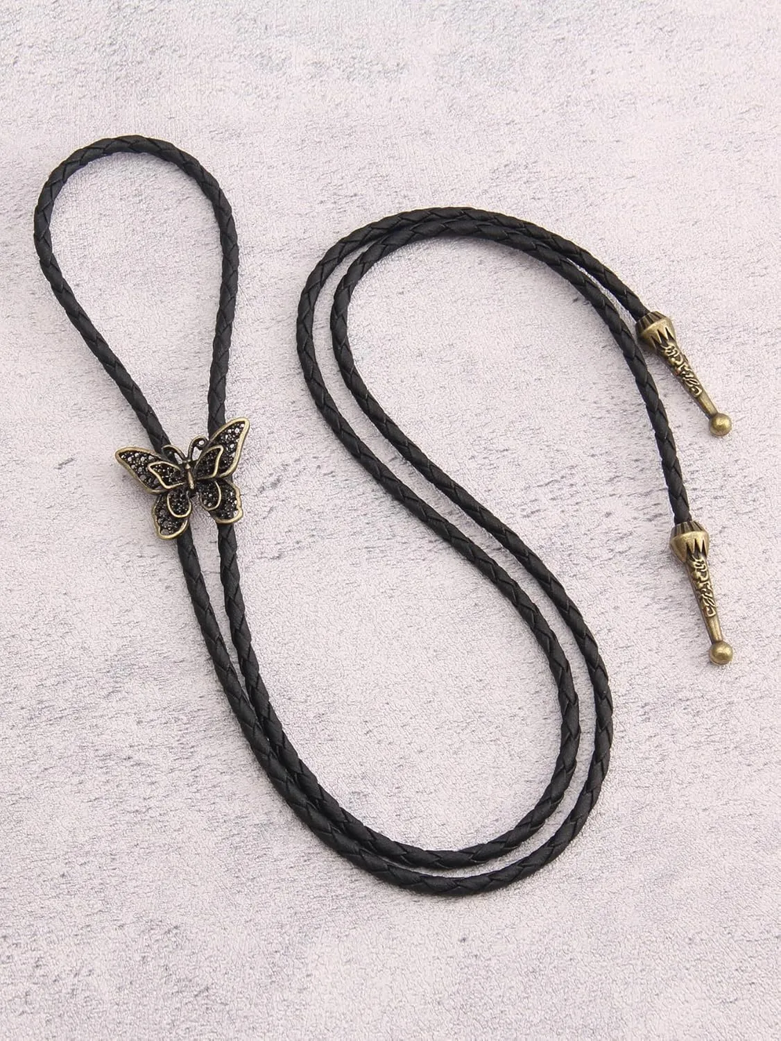 GelConnie Native American Bolo Tie Rodeo Cowboy Leather Necktie Western Necklace Costume Accessories for Men,Women