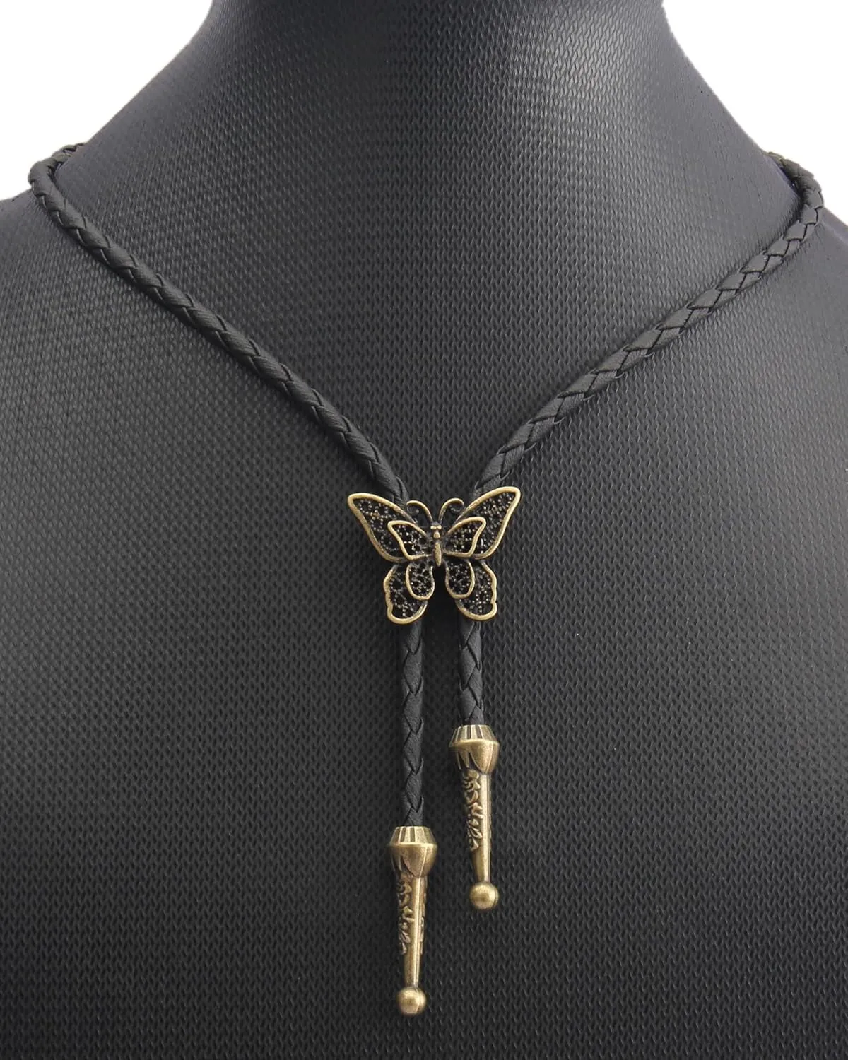 GelConnie Native American Bolo Tie Rodeo Cowboy Leather Necktie Western Necklace Costume Accessories for Men,Women