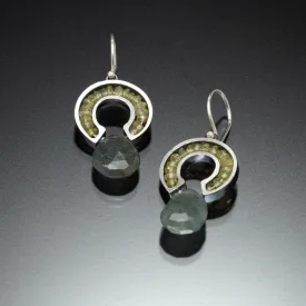 Gemstone Horseshoe Earrings (green)