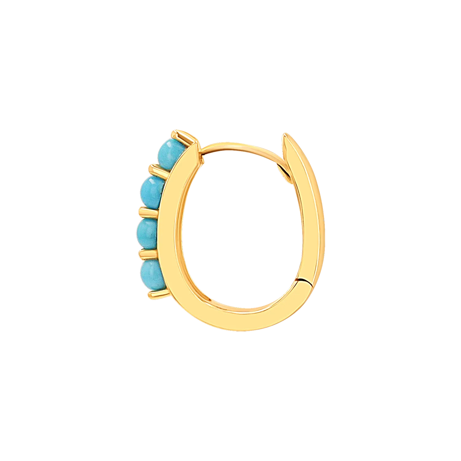 Genuine Turquoise Paper Clip Huggie Hoops