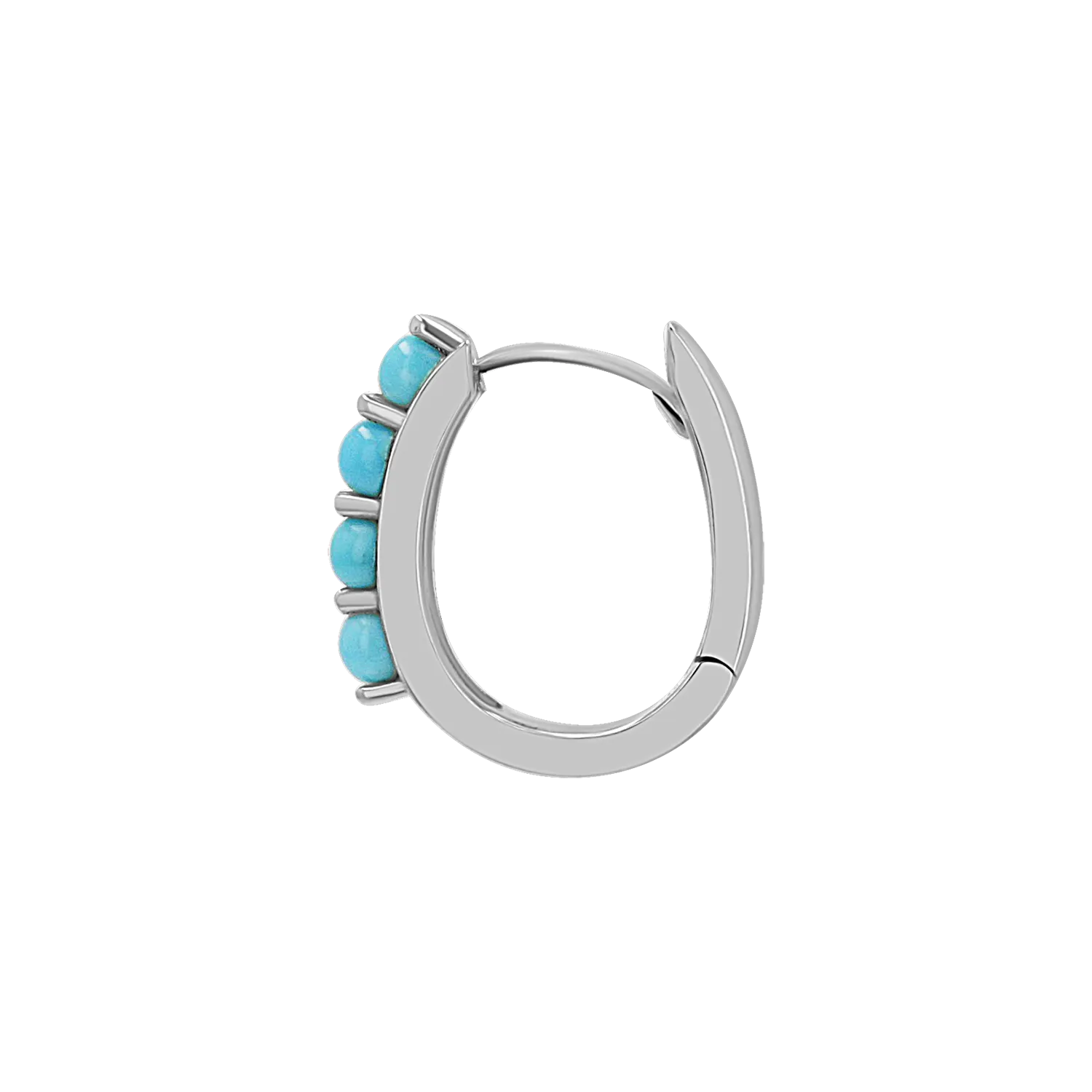 Genuine Turquoise Paper Clip Huggie Hoops