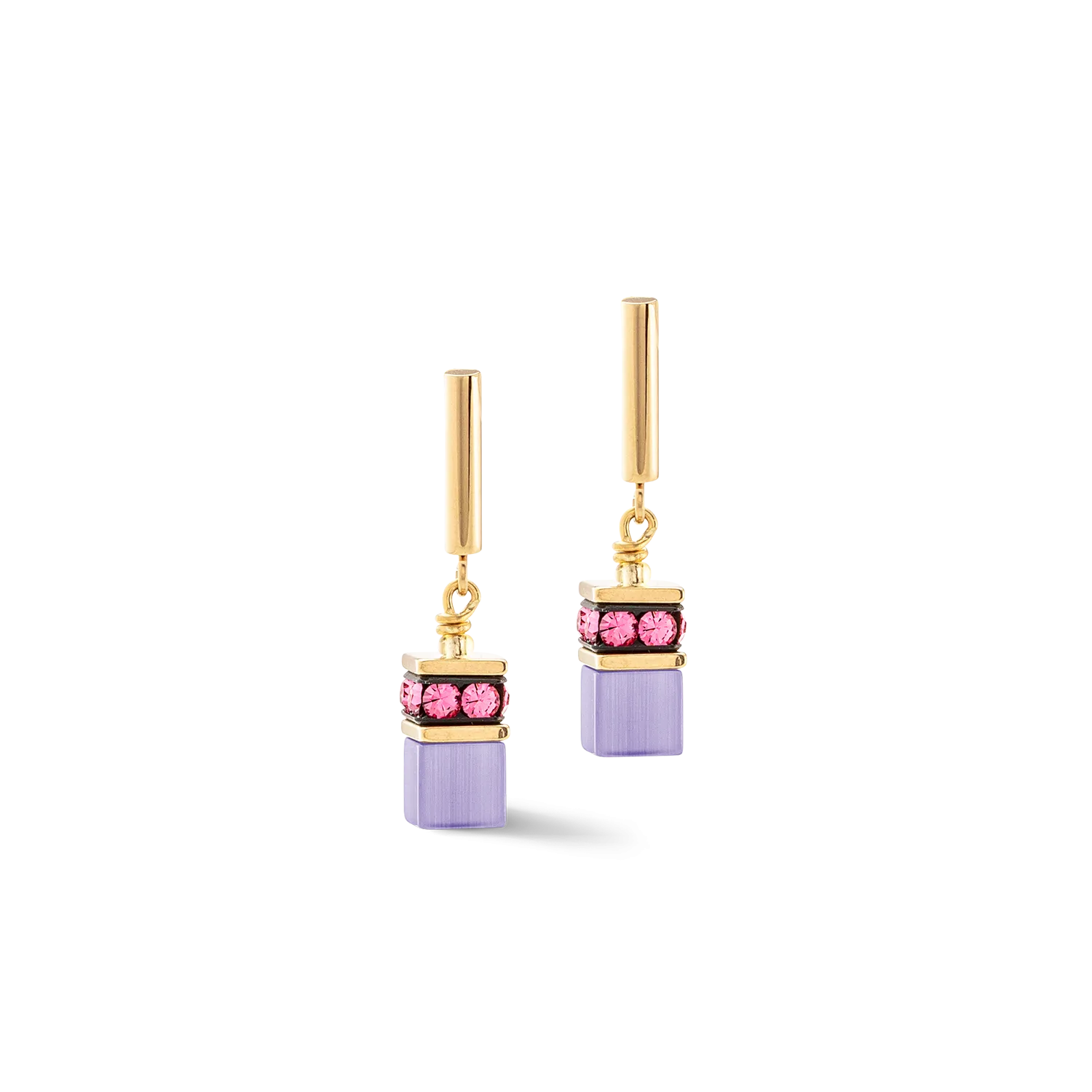 GeoCUBE® Iconic Layer earrings gold-rainbow