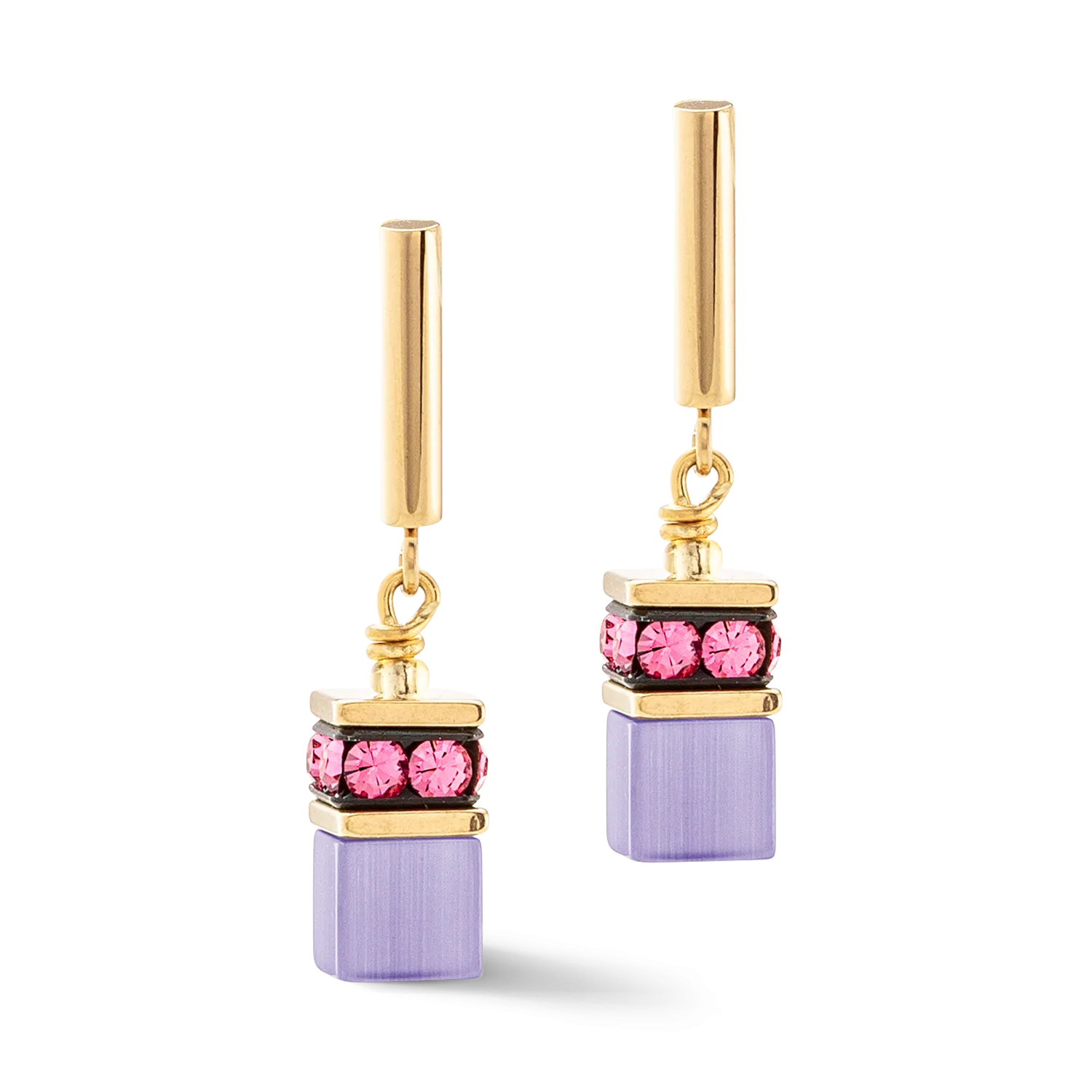 GeoCUBE® Iconic Layer earrings gold-rainbow