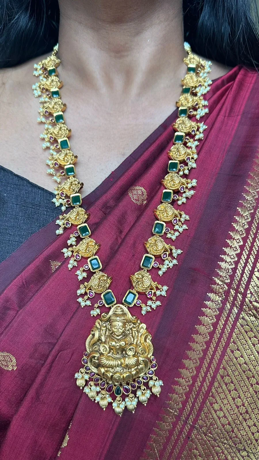Goddess Peacock Green Stone Haram