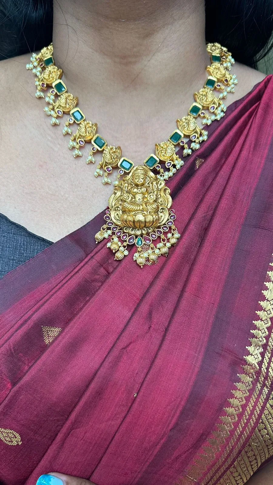 Goddess Peacock Green Stone Haram