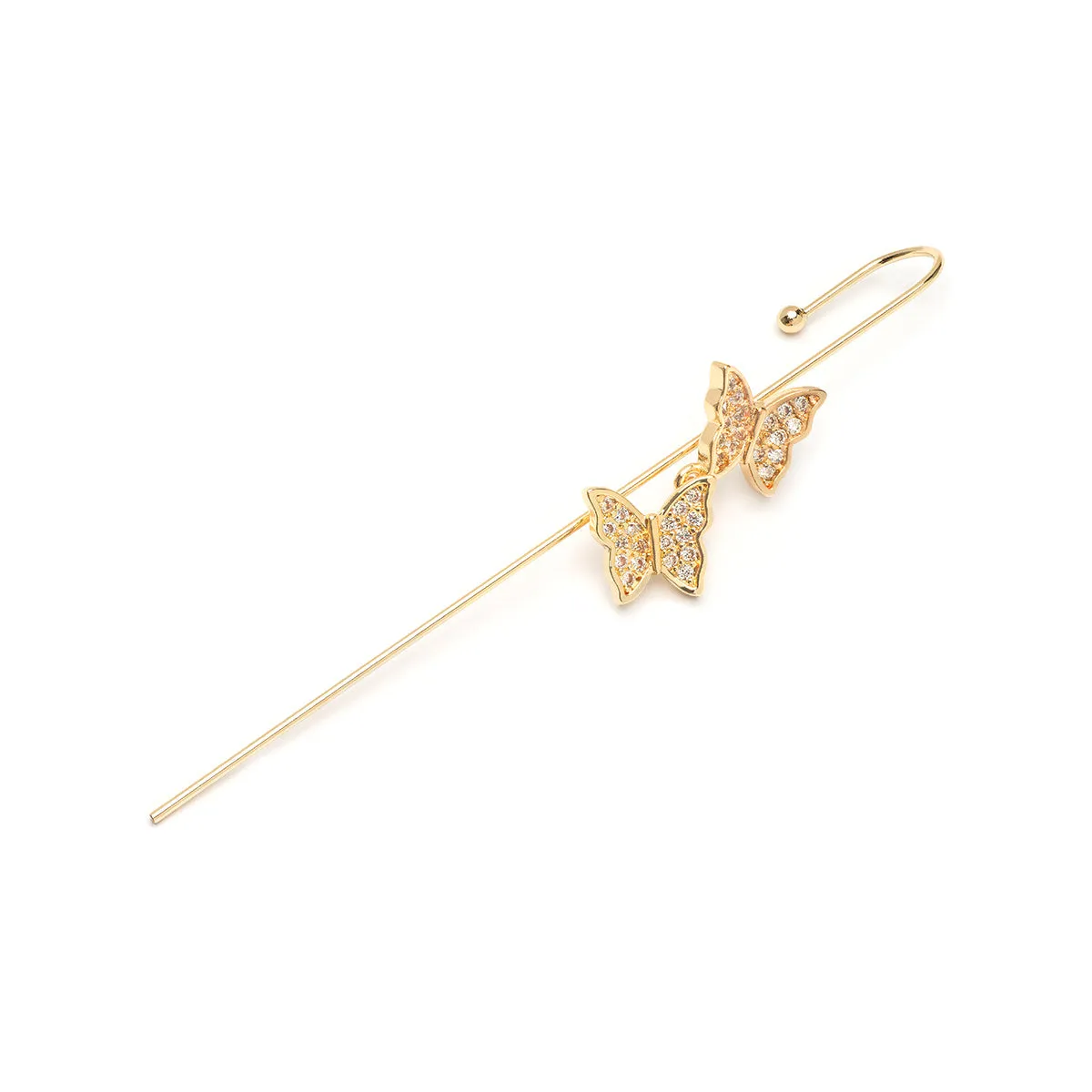 Gold Crystal Butterfly Single Ear Crawler