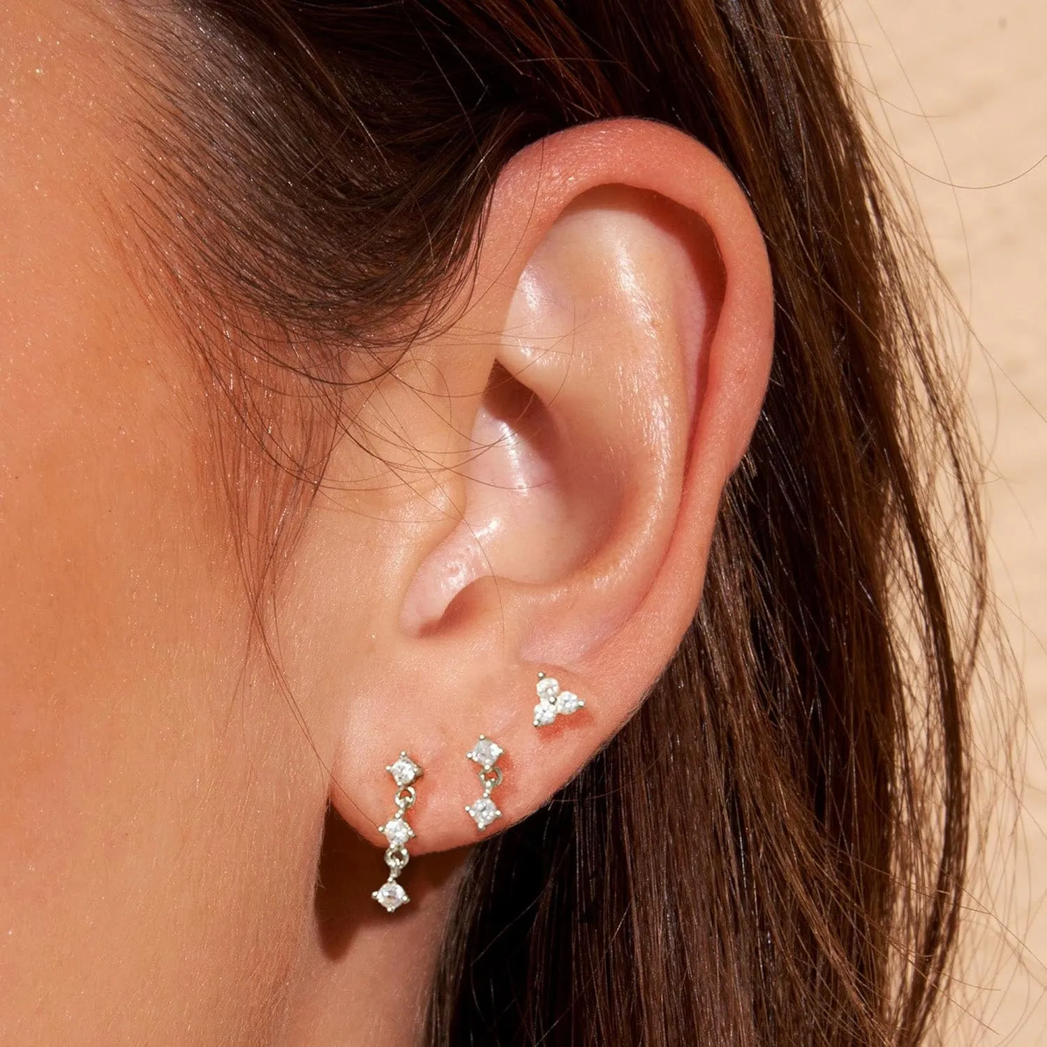 Gold Earrings for Women, 14k Gold Plated Earring Stack Hypoallergenic Pearl Drop Earring Dainty Gold Earrings for Women Trendy Cute Small Huggie Hoop Earring Fashion Womens Jewelry