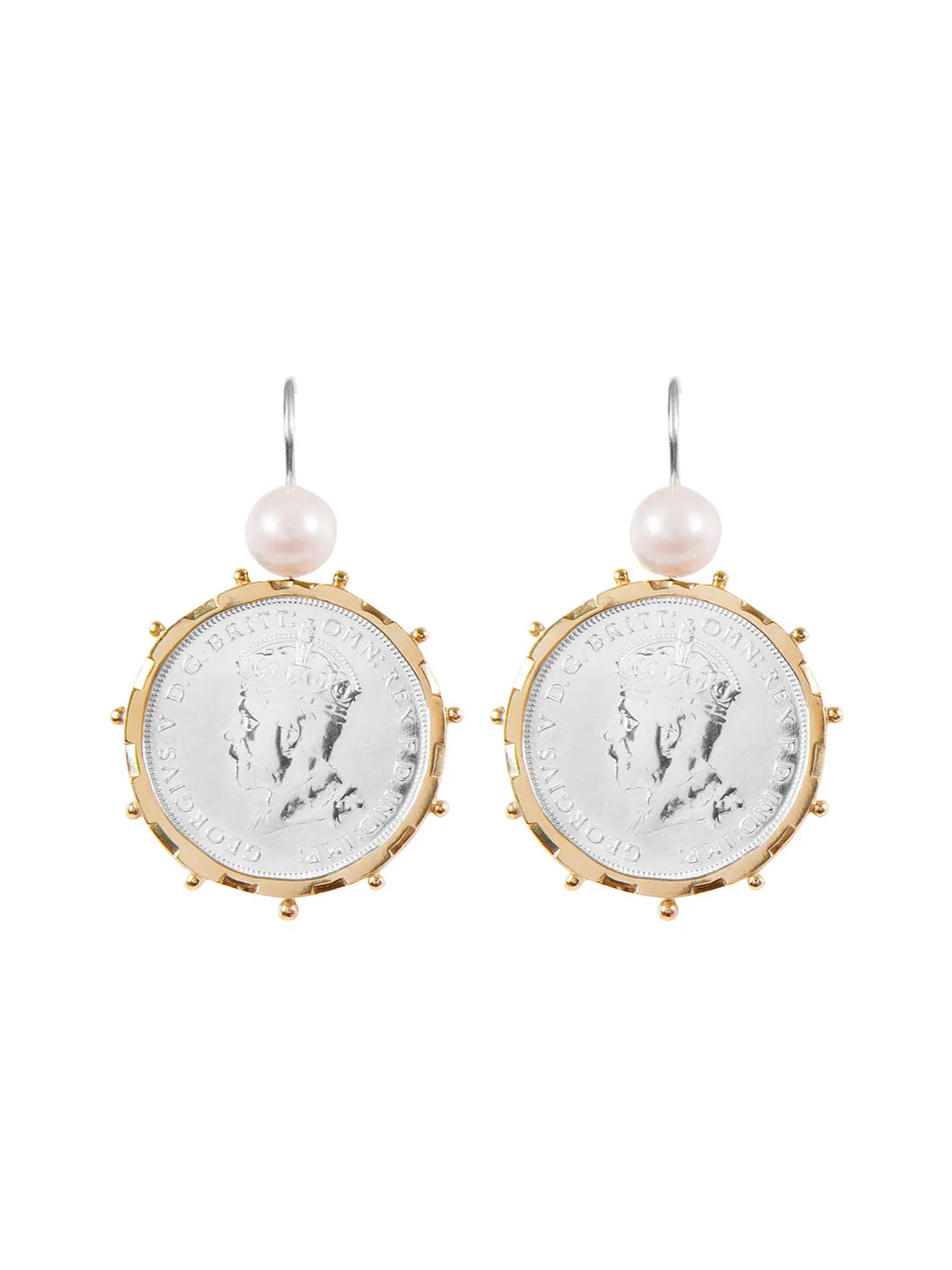 Gold Encased Parliament Coin Earrings